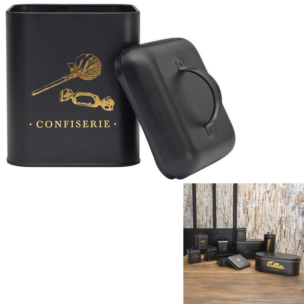 COOK CONCEPT Boîte à confiserie en métal noir et doré