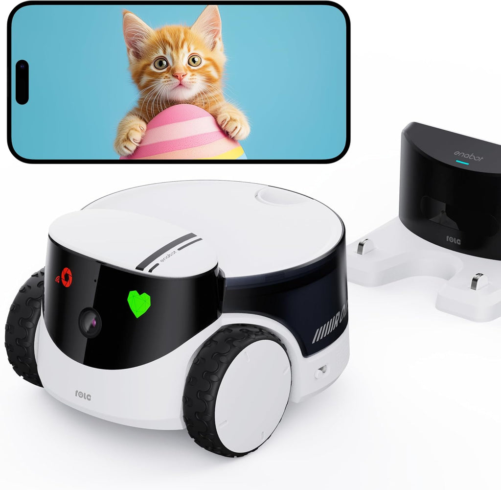ENABOT Rola PetPal Robot caméra pour animaux avec surveillance en temps réel et interaction à distance