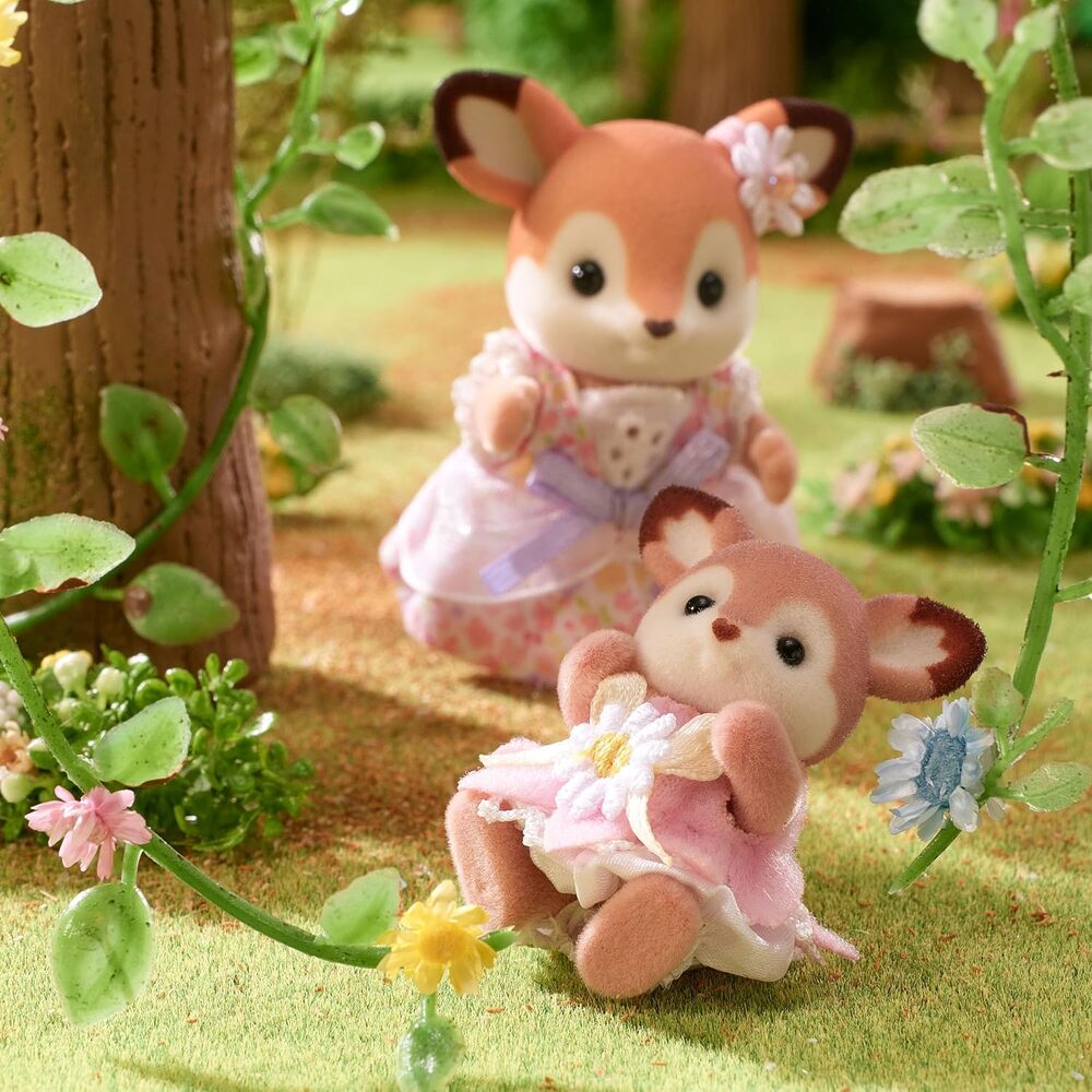 Sylvanian Families Coffret de Jeu Balançoire Florale Bébés Cerfs