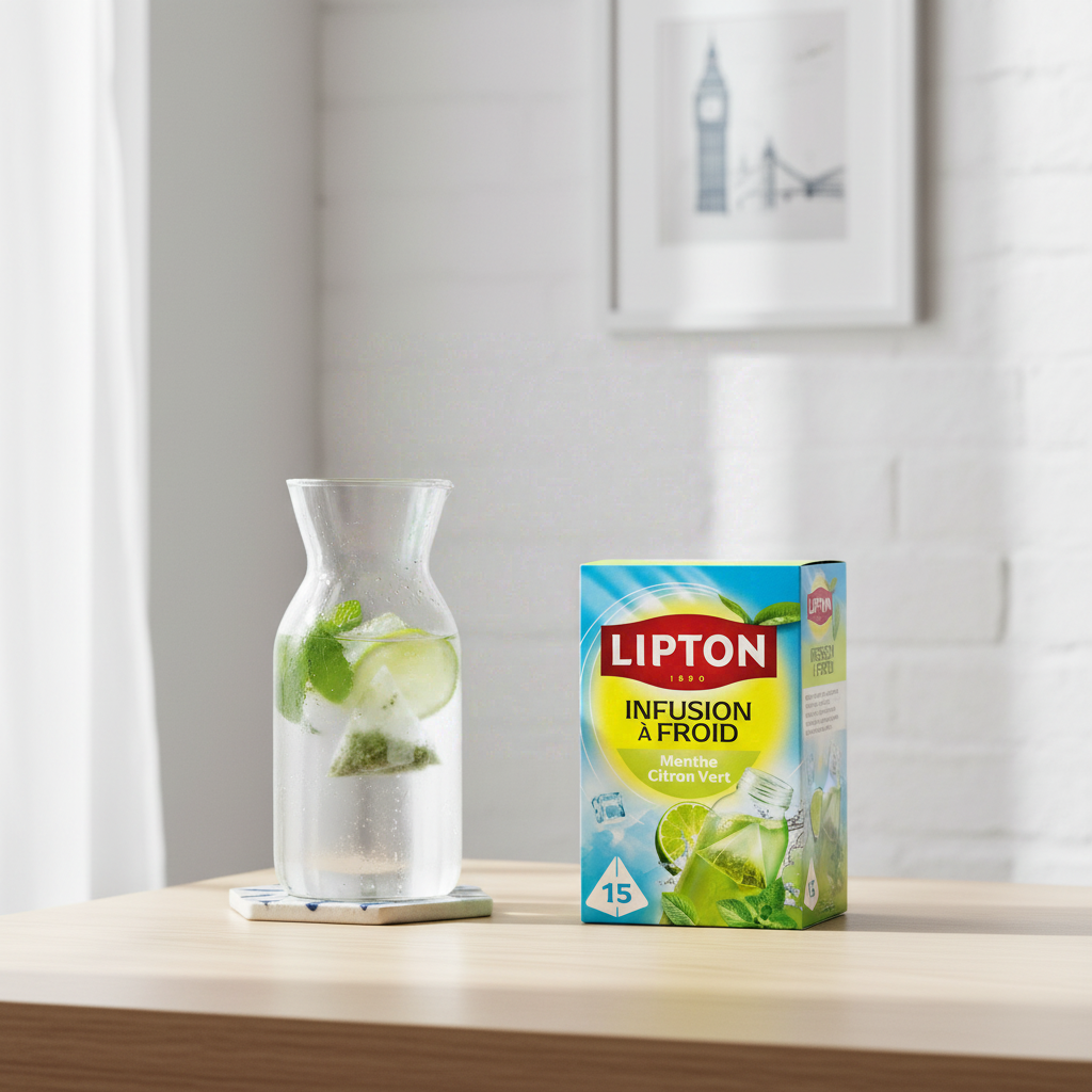 LIPTON Infuse à froid Menthe & citron vert 15 sachets