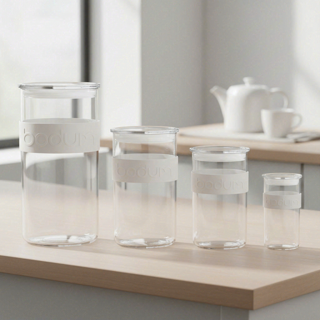 Bodum PRESSO Récipients de stockage 4 x 0,25 / 3 x 0,6 / 3 x 1 L / 2 x 2 L - Blanc