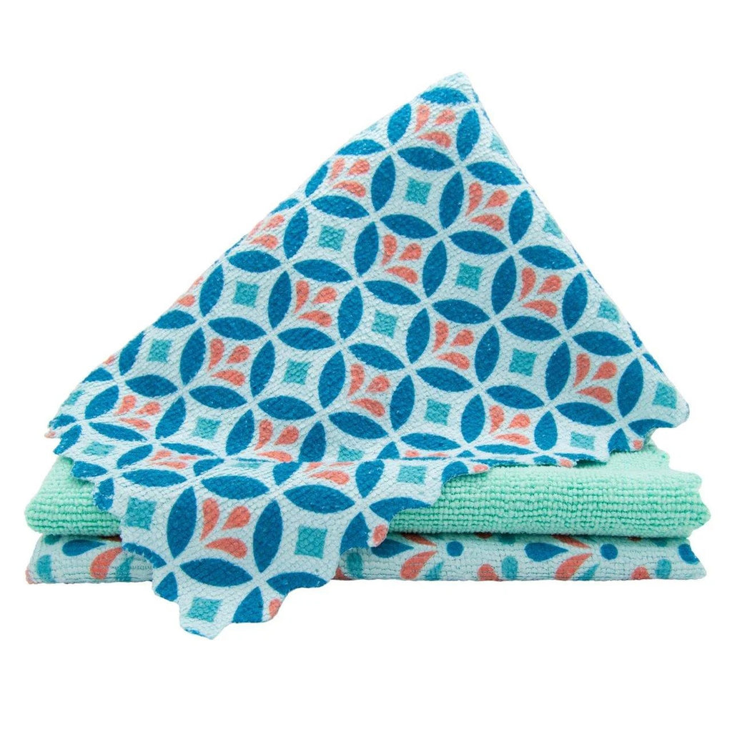 Spontex Mosaik Chiffons de Nettoyage en Microfibre, Lavables Jusqu'à 500 Fois, 30 x 40 cm, 3 Pièces