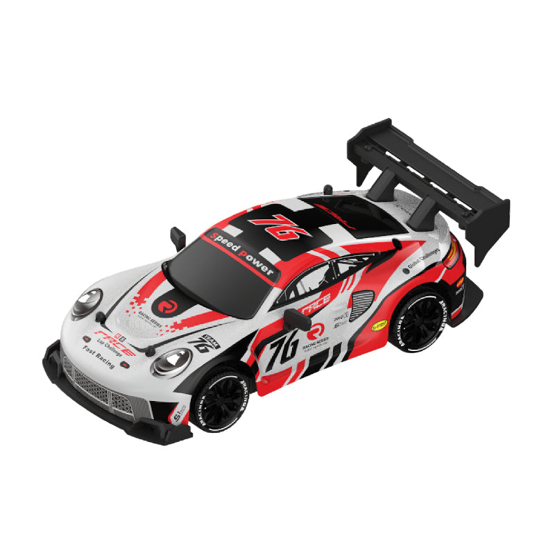 Voiture de Drift RC 4WD Haute Vitesse 1:24, 2,4 g, Moteur 25000 RPM, Pneus de Drift et Lumières LED, Cadeau de Course Intérieure de 50 m pour Enfants et Adolescents, One Piece en Blanc