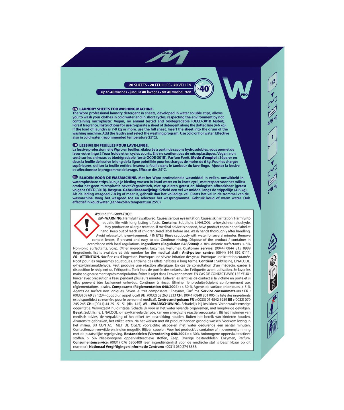 Wpro LDS025 Lessive en feuilles x40