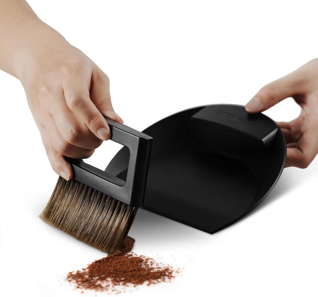 MHW-3BOMBER Brosse à café petite, ensemble de balai à main et de pelle, ensemble de petite brosse et pelle magnétiques, poils doux, brosse pour le comptoir de café à domicile, cuisine, bureau, B5188B