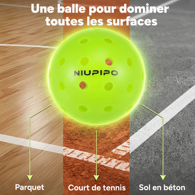 NIUPIPO Lot de 12 balles de pickleball en PE pour extérieur – 74 mm