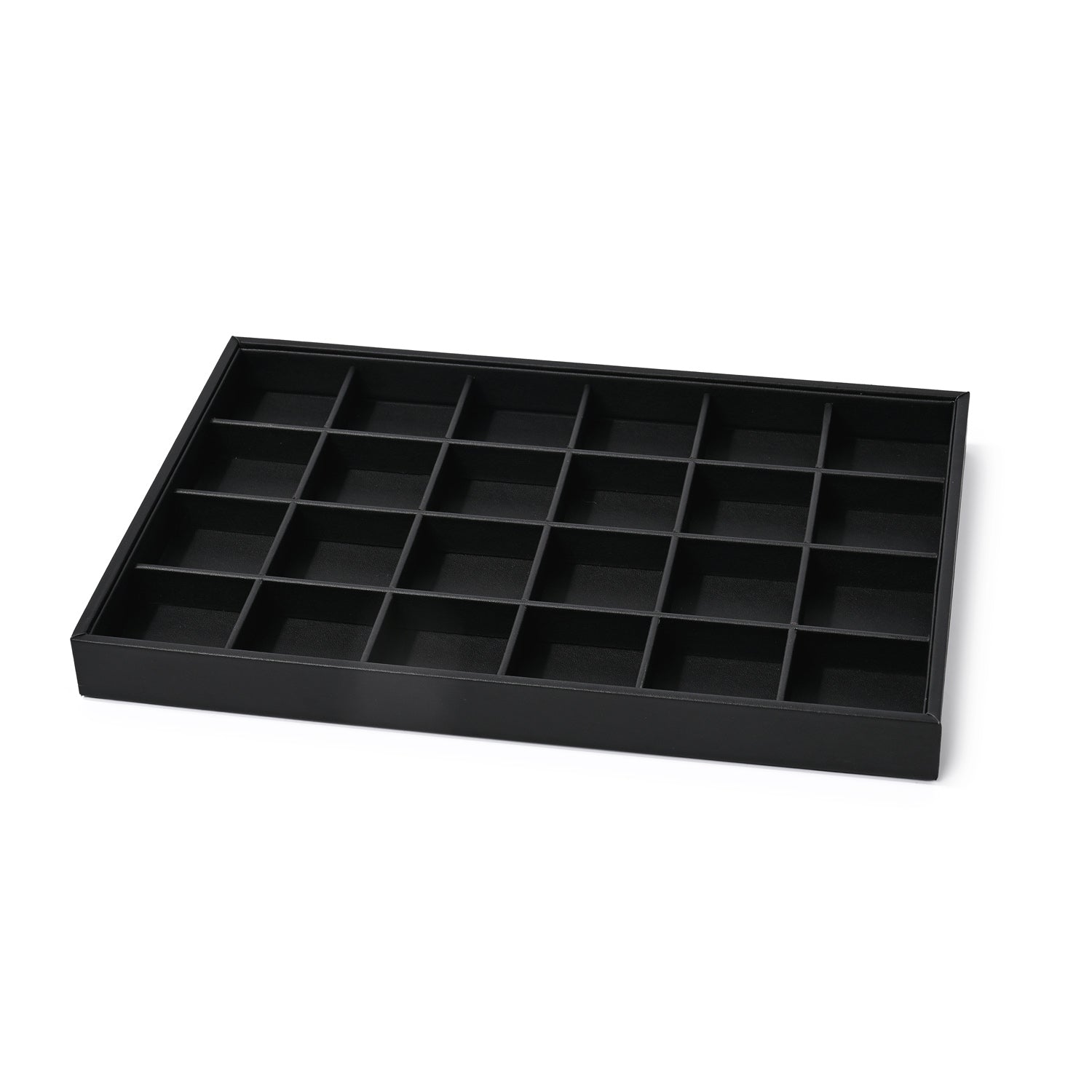 Oirlv Plateau de présentation en cuir PU, organisateur de bijoux noir, présentoir pour bagues, boucles d'oreilles, colliers et bracelets, accessoires de présentation et de rangement