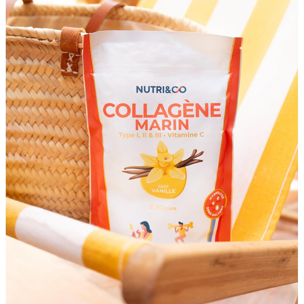 Nutri&Co Collagène marin type 1, 2 et 3 - goût vanille - 180 g