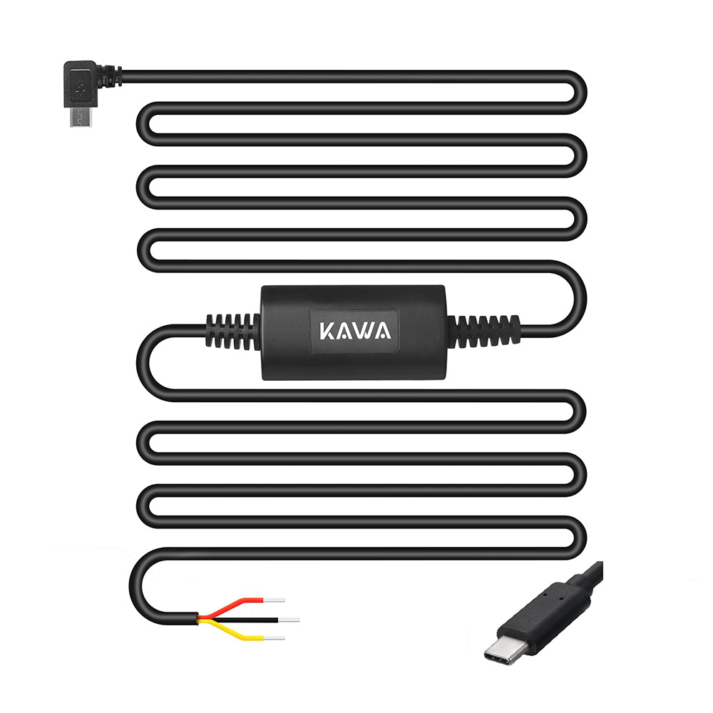 KAWA Kit d'installation filaire pour Dashcam (port USB-C), compatible avec MINI ORB, D7, MINI 7 Pro