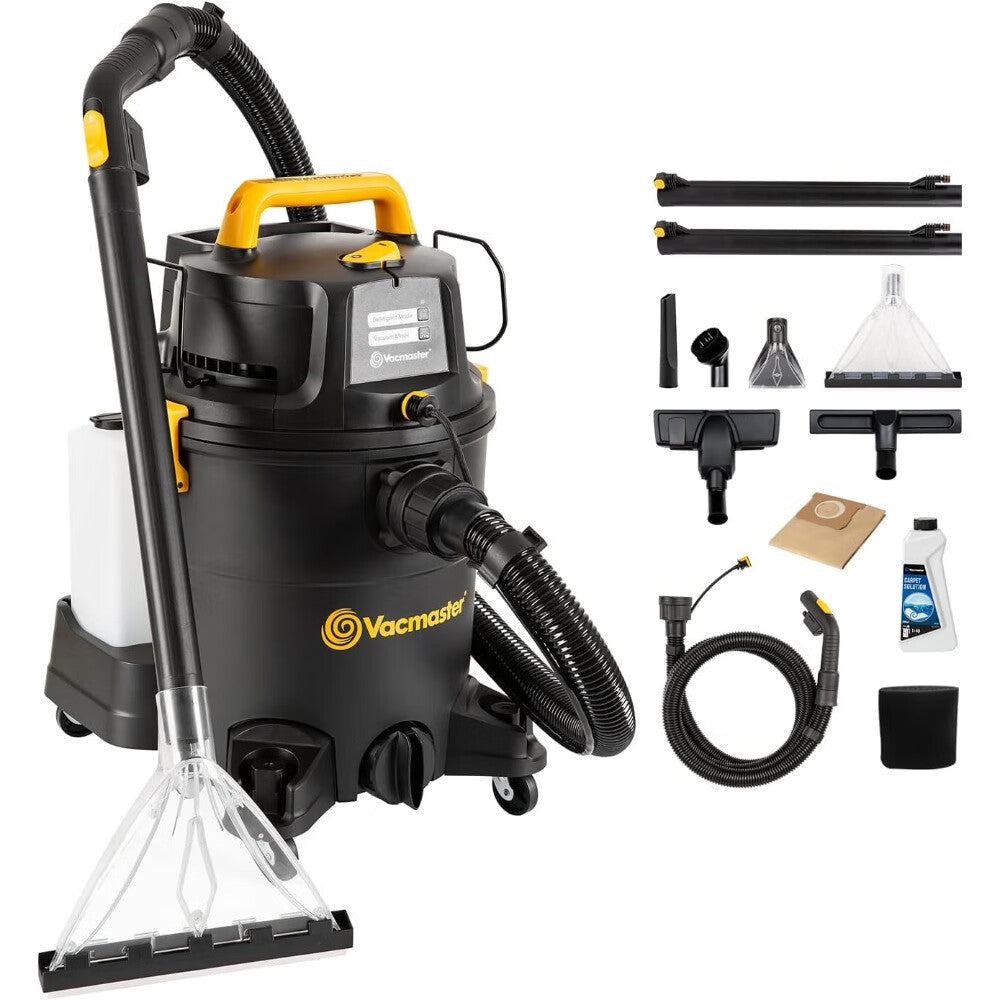 Vacmaster VK1323PFR Nettoyeur eau et poussière 1300 W, 23 L - 3-en-1 : aspire, lave et sèche tapis, canapés, tissus d’ameublement et intérieurs de voiture