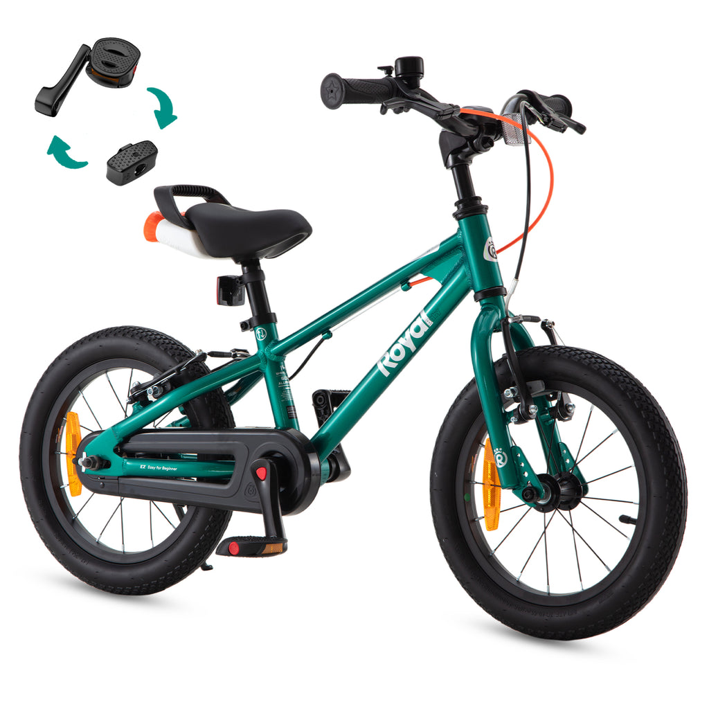 RoyalBaby Vélo pour enfants + Aluminium EZ Freestyle + 16 pouces Vert, Poids net 7.8 kg