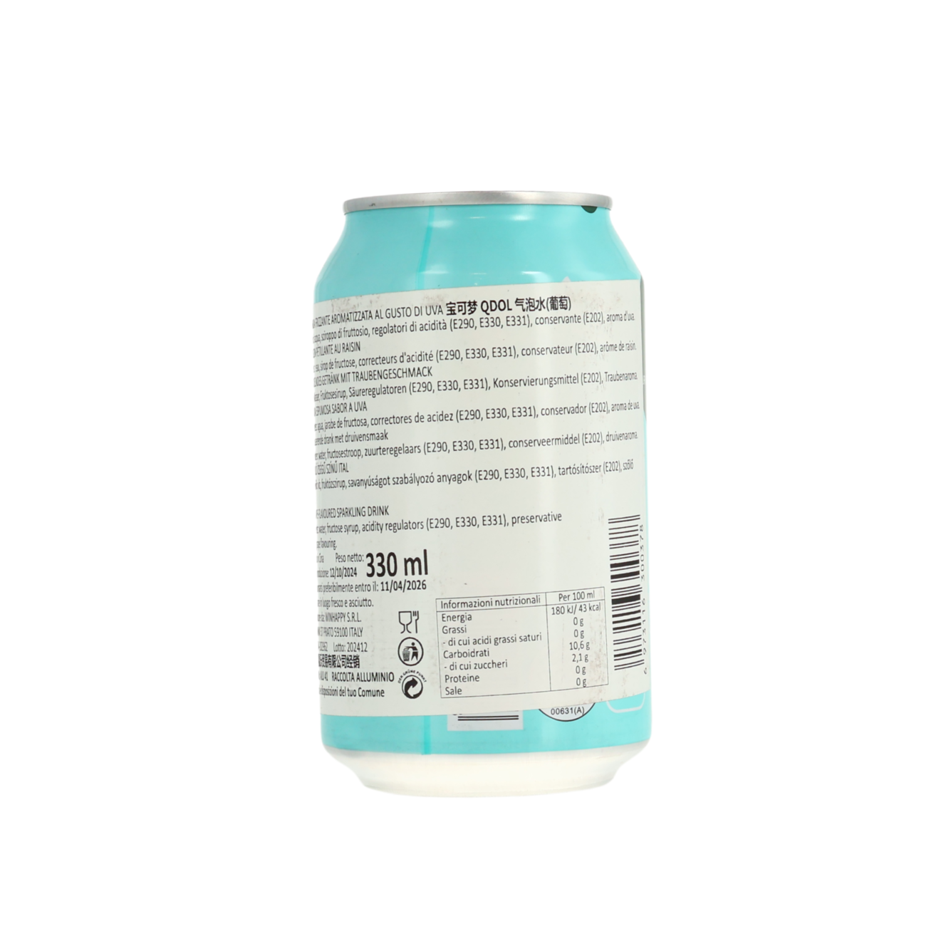 QDOL Pokémon Eau pétillante (raisin) 330 ml
