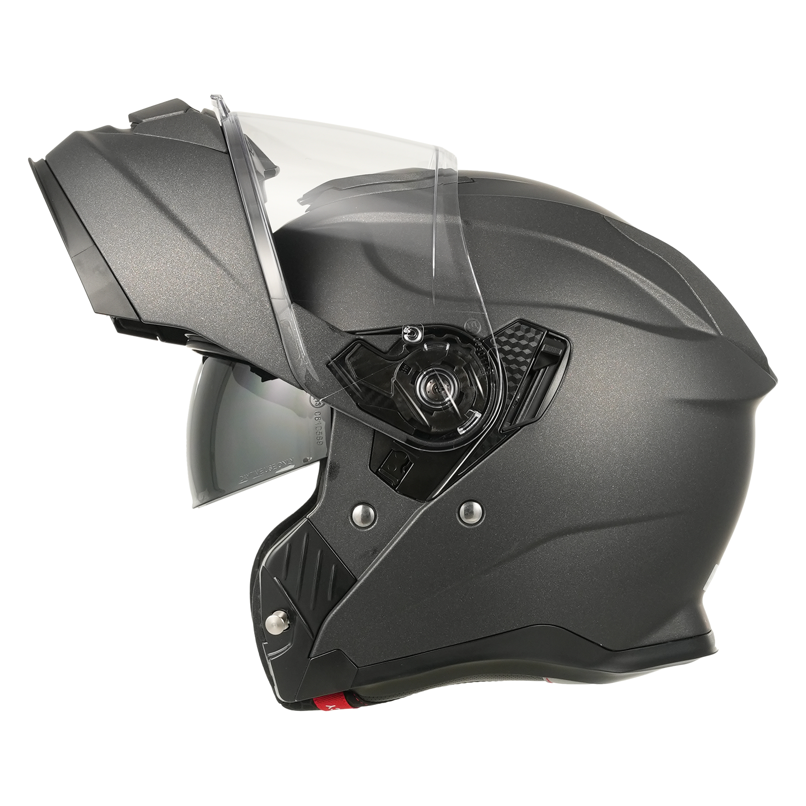 MY-935 Casque de moto intégral modulaire à visière relevable, certifié ECE 22.06, casque de moto à double visière, unisexe pour hommes et femmes, titane mat, taille XXL