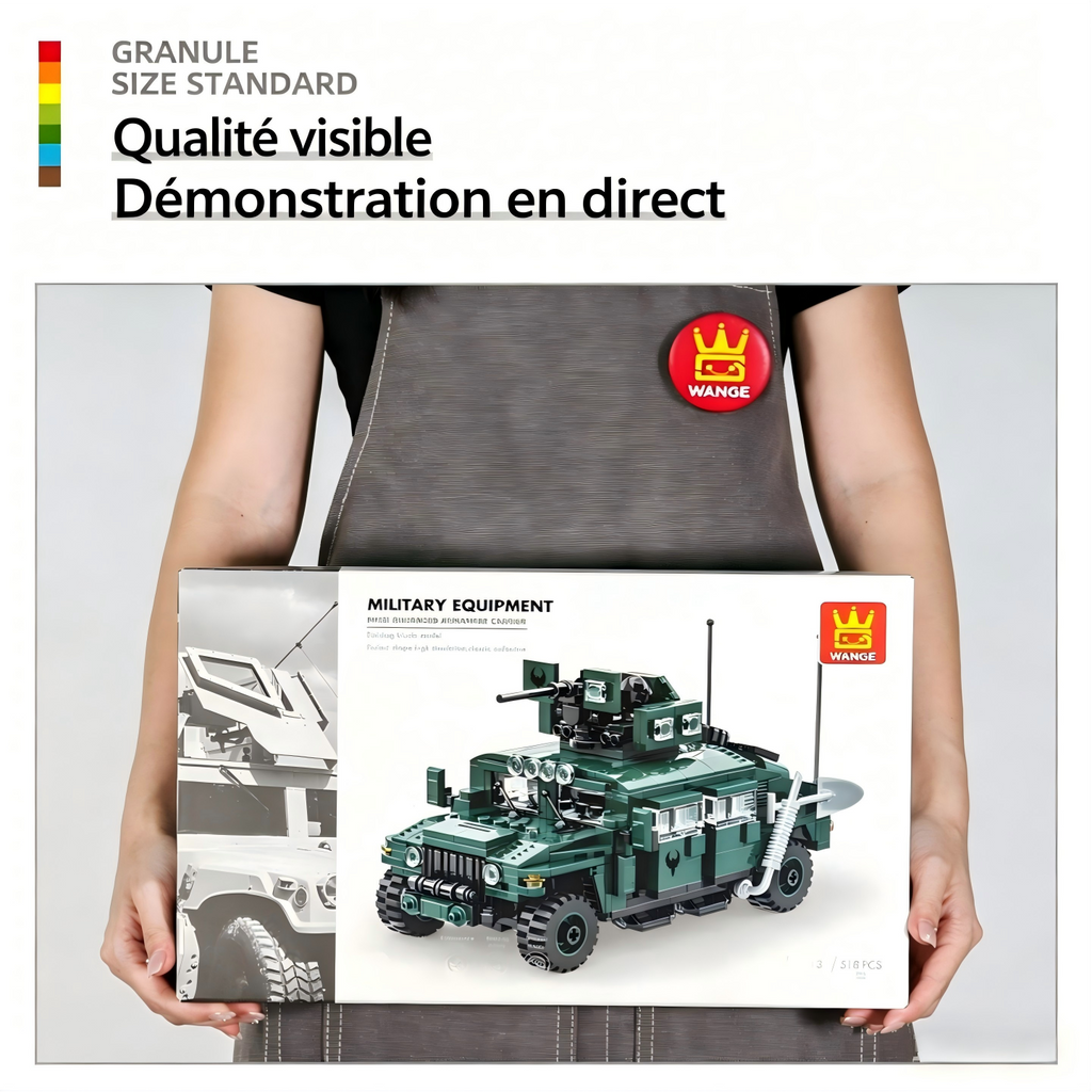 WANGE M1151 Véhicule de transport d'armement amélioré 518 pièces Ensemble de blocs de construction Pour constructeurs amateurs