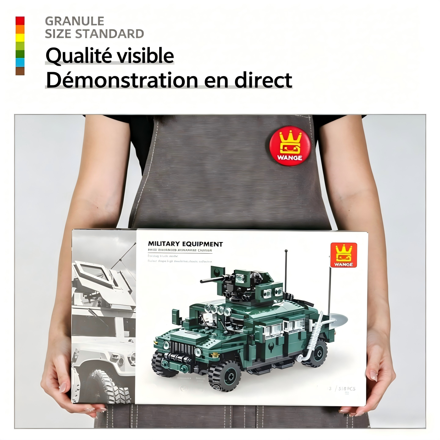 WANGE M1151 Véhicule de transport d'armement amélioré 518 pièces Ensemble de blocs de construction Pour constructeurs amateurs