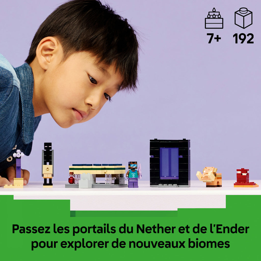 LEGO Minecraft 21584 Voyage à travers les Portails du Nether et de l’Ender