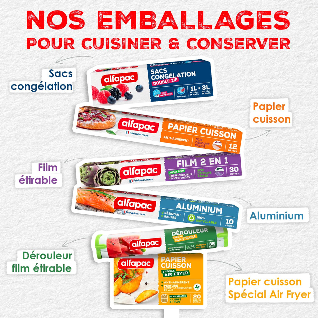 ALFAPAC Papier Cuisson Gaufré Extra Épais Antiadhésif Rouleau 12 m x 29 cm