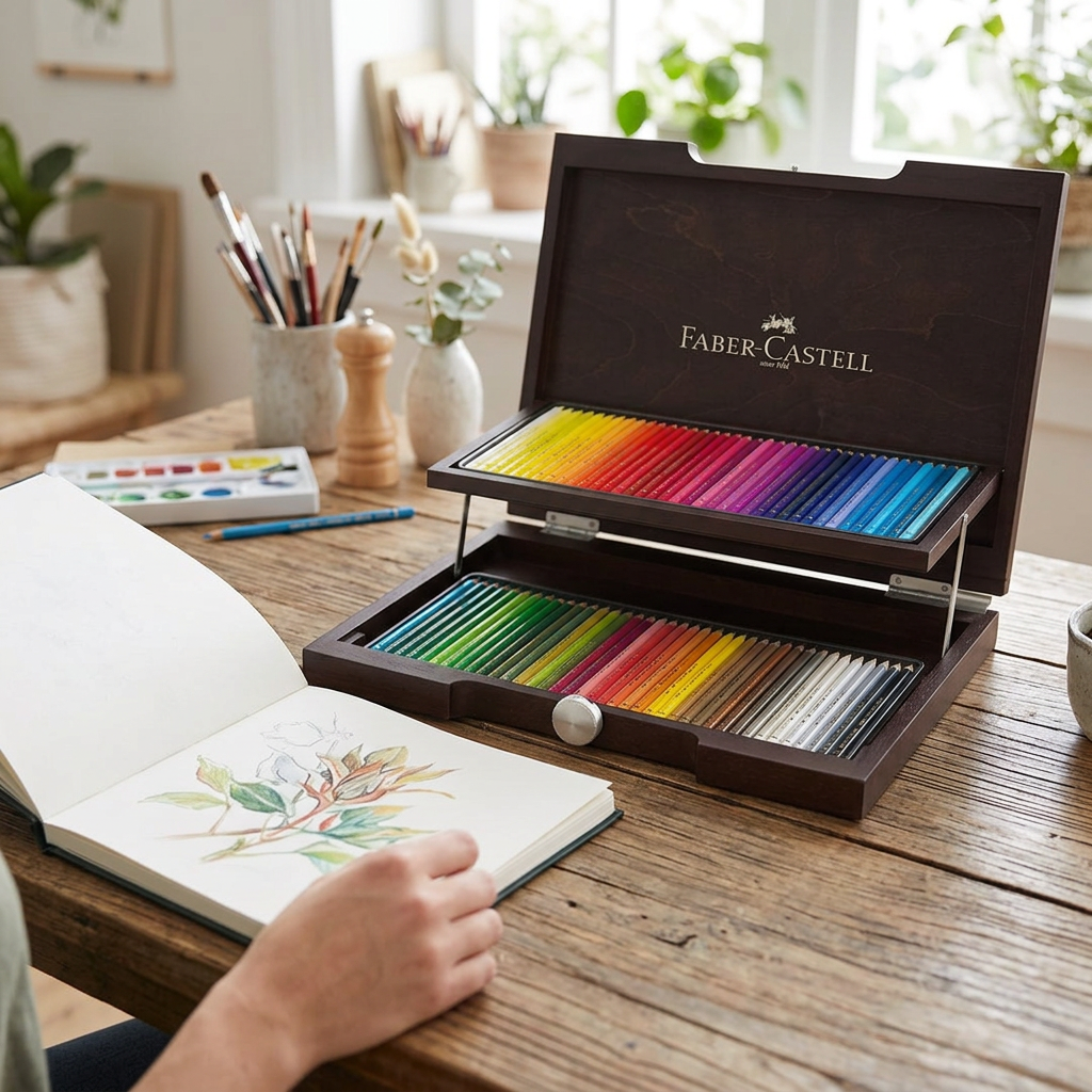 Faber-Castell Albrecht Dürer Set de Crayons Aquarelle 72 Couleurs - Boîte en Bois de Qualité Artiste