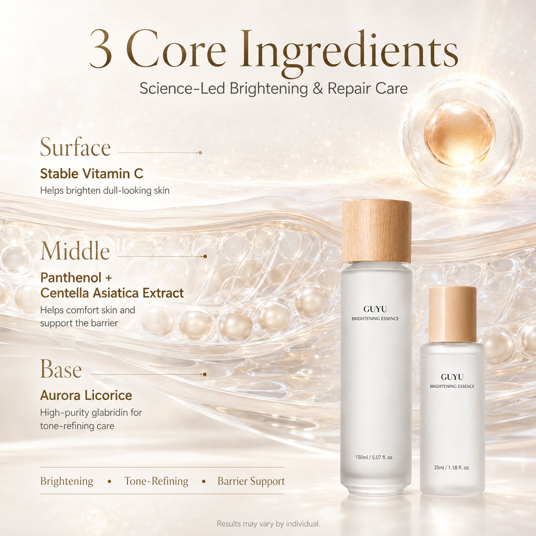 GUYU Aurora Set de Tonique Essence Éclaircissante Réglisse 150 ml + 35 ml