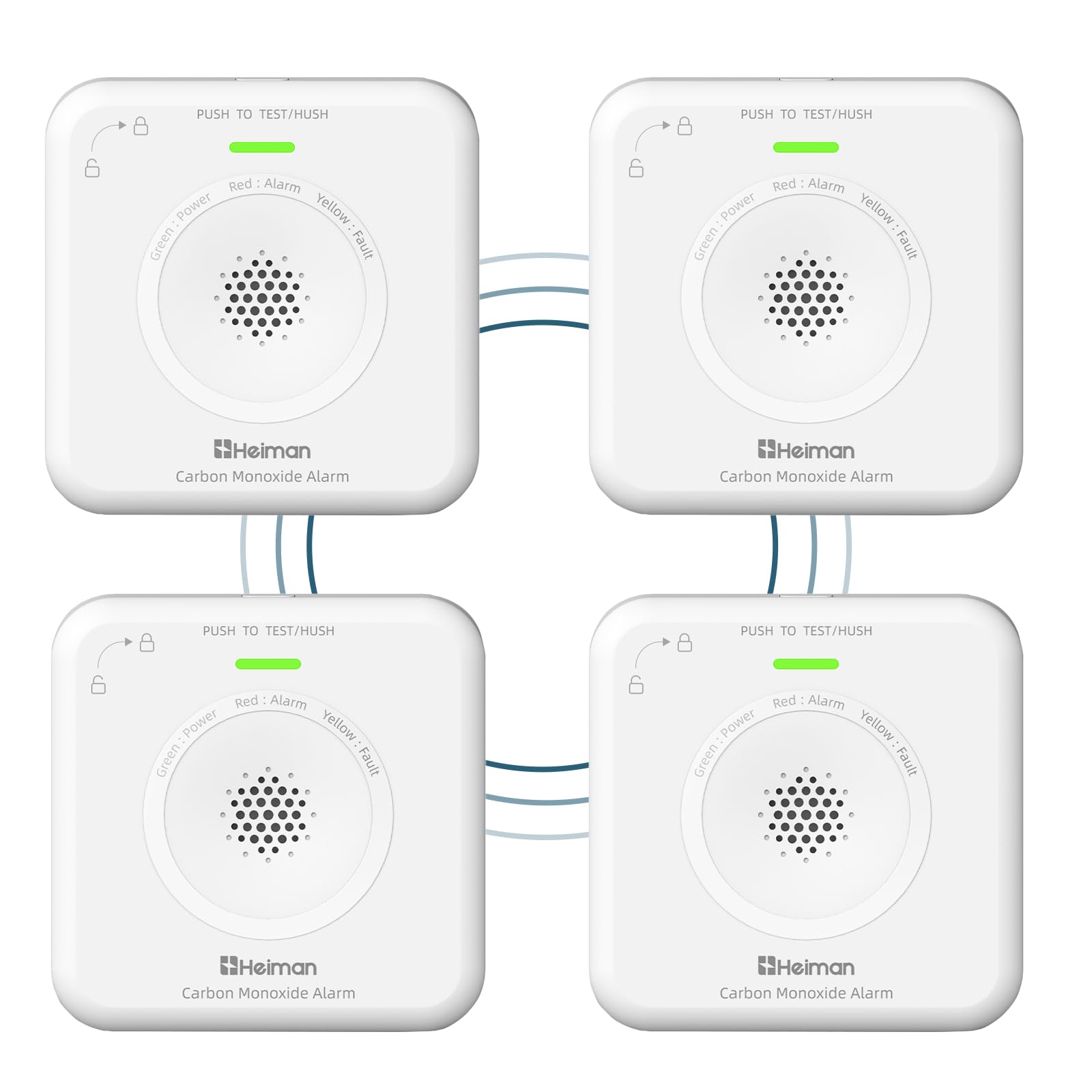 Heiman Détecteur de monoxyde de carbone WLAN Wi-Fi, Durée de vie 10 ans, EN50291, Connecté avec application Tuya et SmartLife, Portable (WS-725ES)