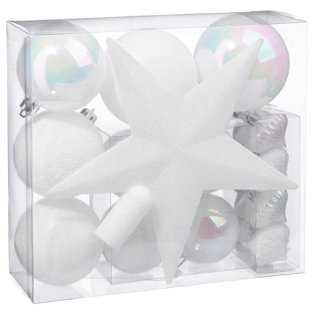 Lot de 18 Boules de Noël Blanches