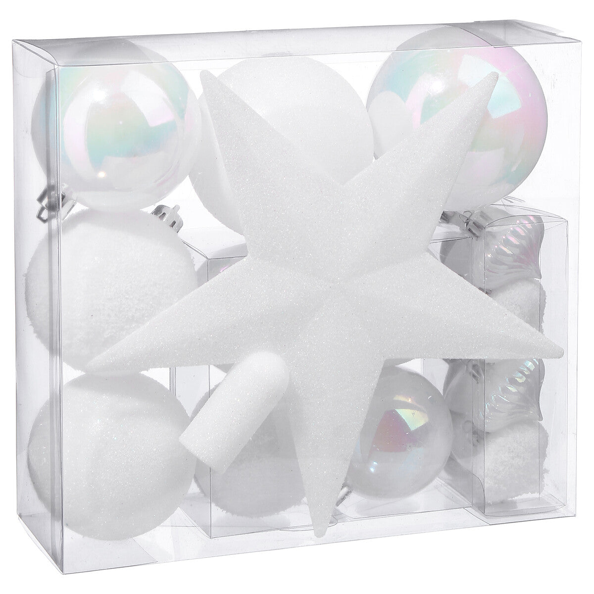 Lot de 18 Boules de Noël Blanches