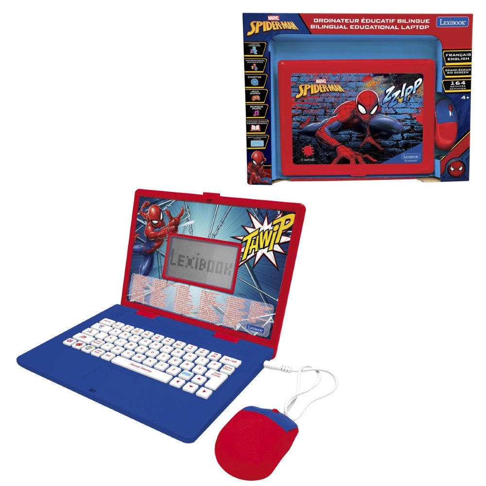 Lexibook Ordinateur éducatif bilingue avec 164 activités au design Spiderman (EN/FR)