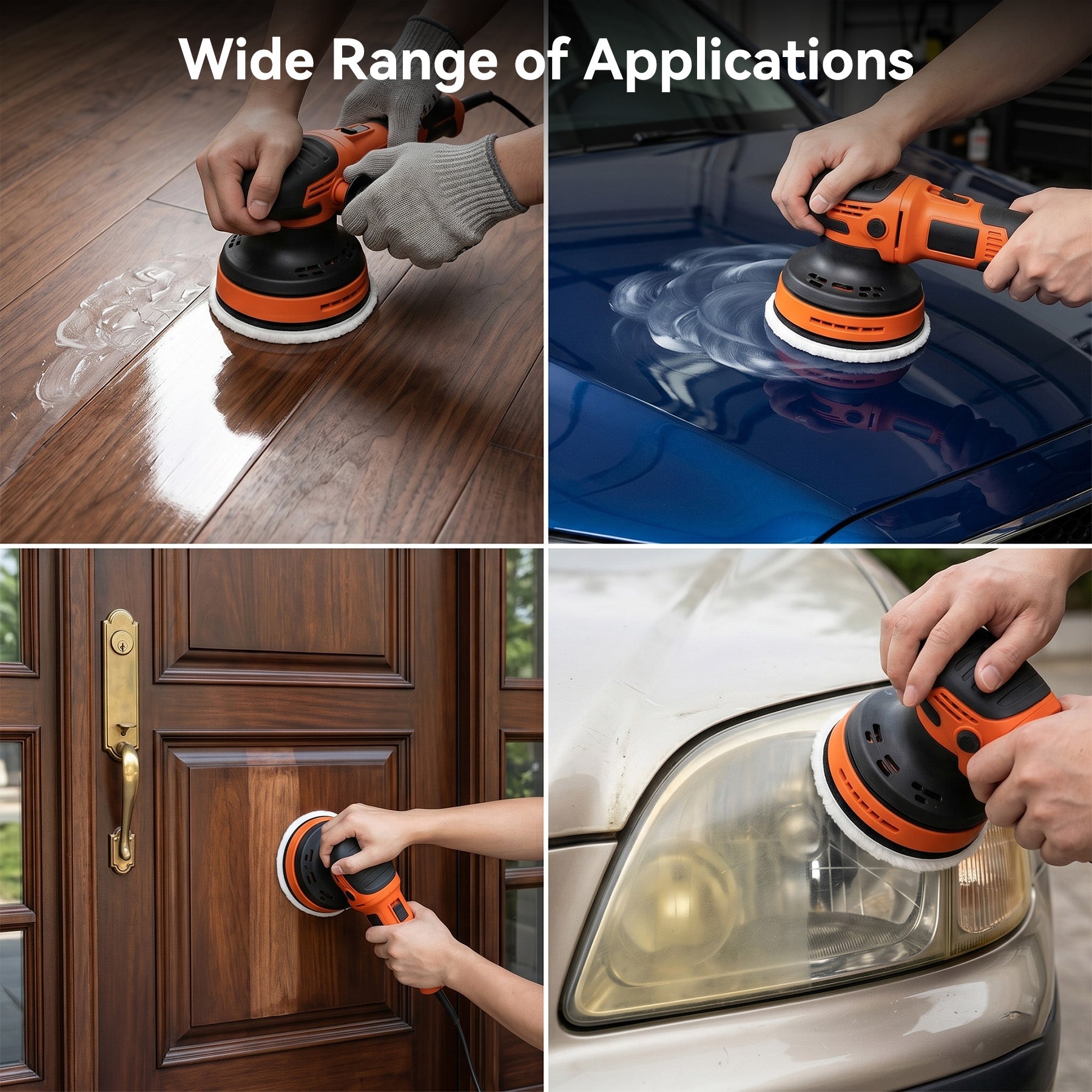 Tampon de polissage en laine synthétique 100 mm avec fixation auto-agrippante, compatible avec ponceuse 10 cm, paquet de 1, parfait pour polissage voiture, phare et sol en liège
