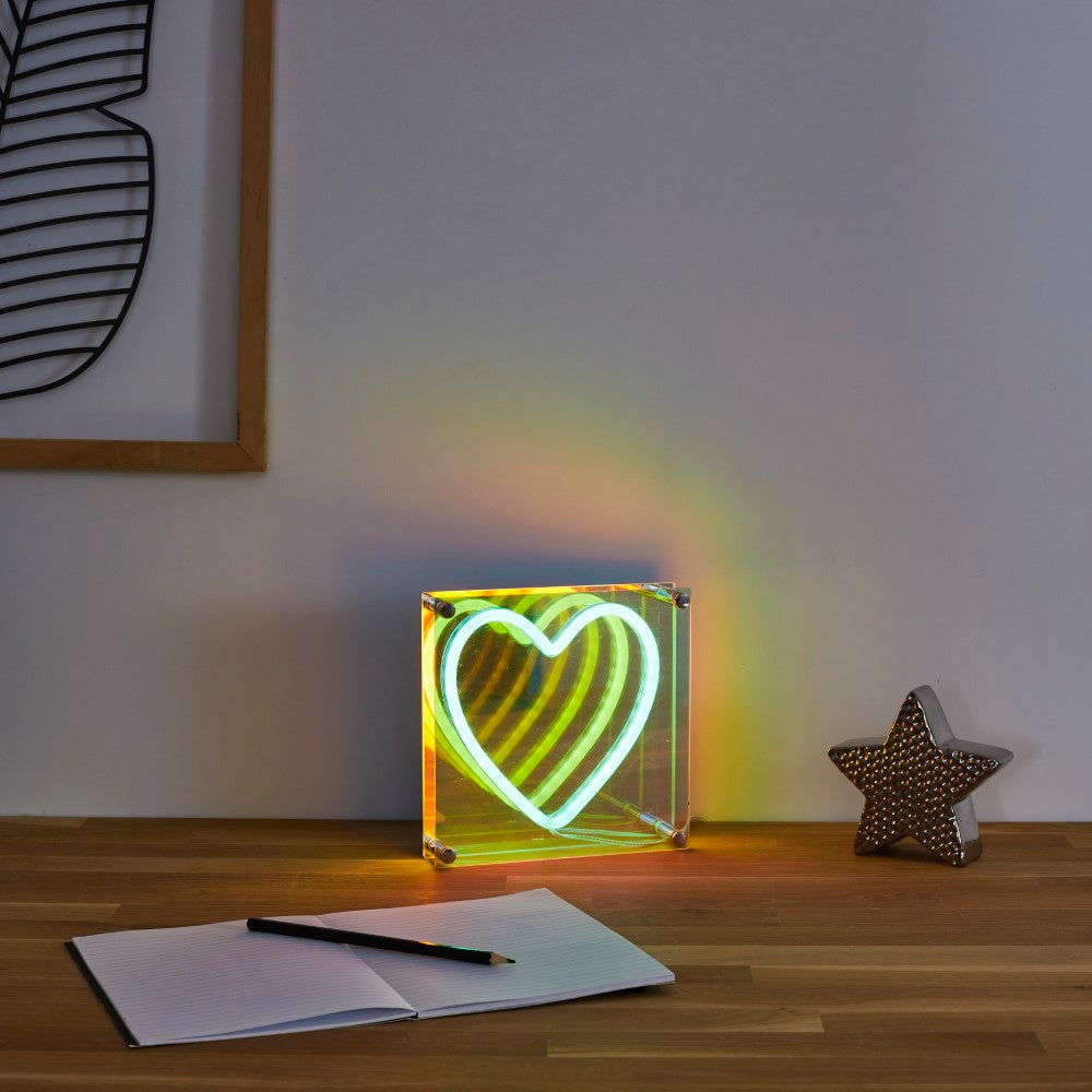 HOME DECO FACTORY Lampe cœur en acrylique à LED effet néon