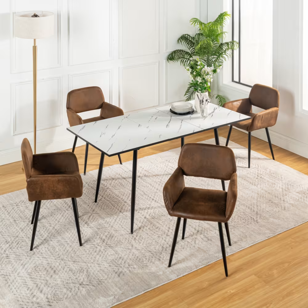 URBAN MEUBLE Lot de 2 Chaises de Salle à Manger en Similicuir Daim