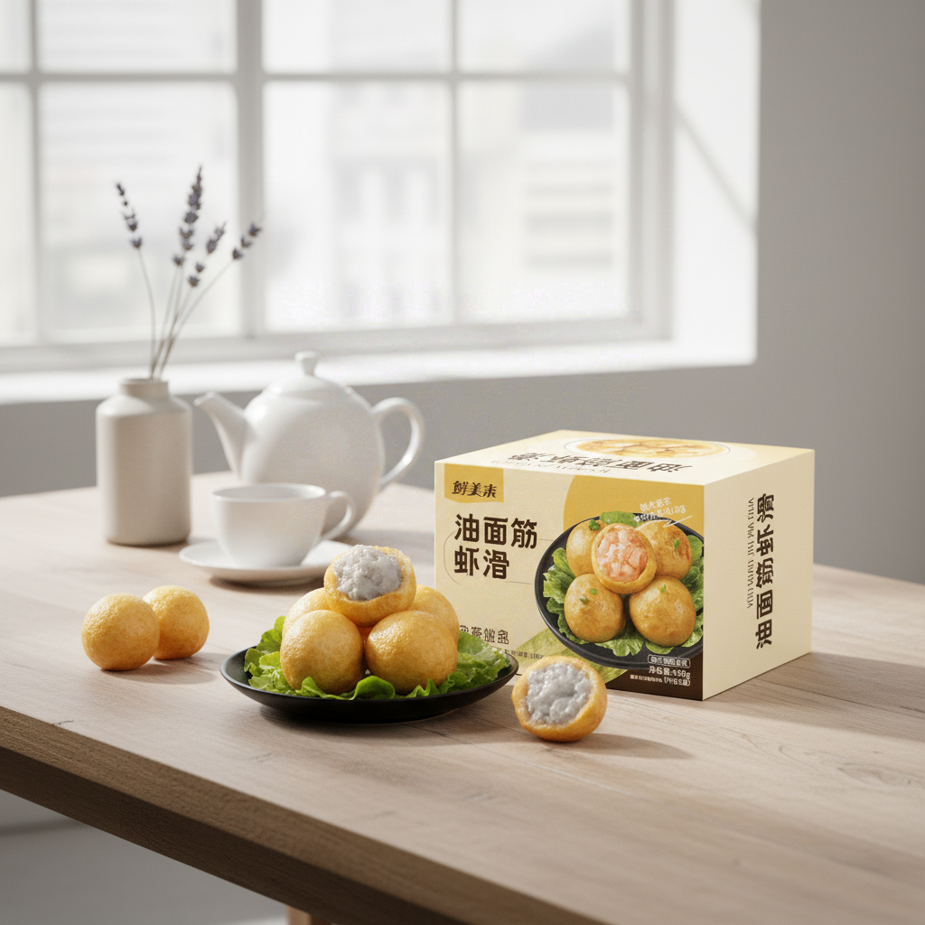 Xianmeilai Boulettes de gluten frites farcies à la pâte de crevettes 450 g