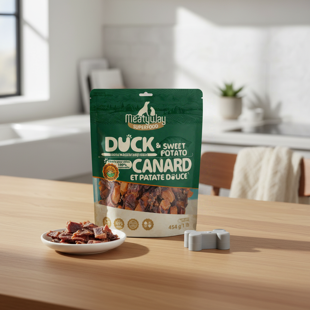 MeatyWay Friandises pour chien au canard et à la patate douce 454 g