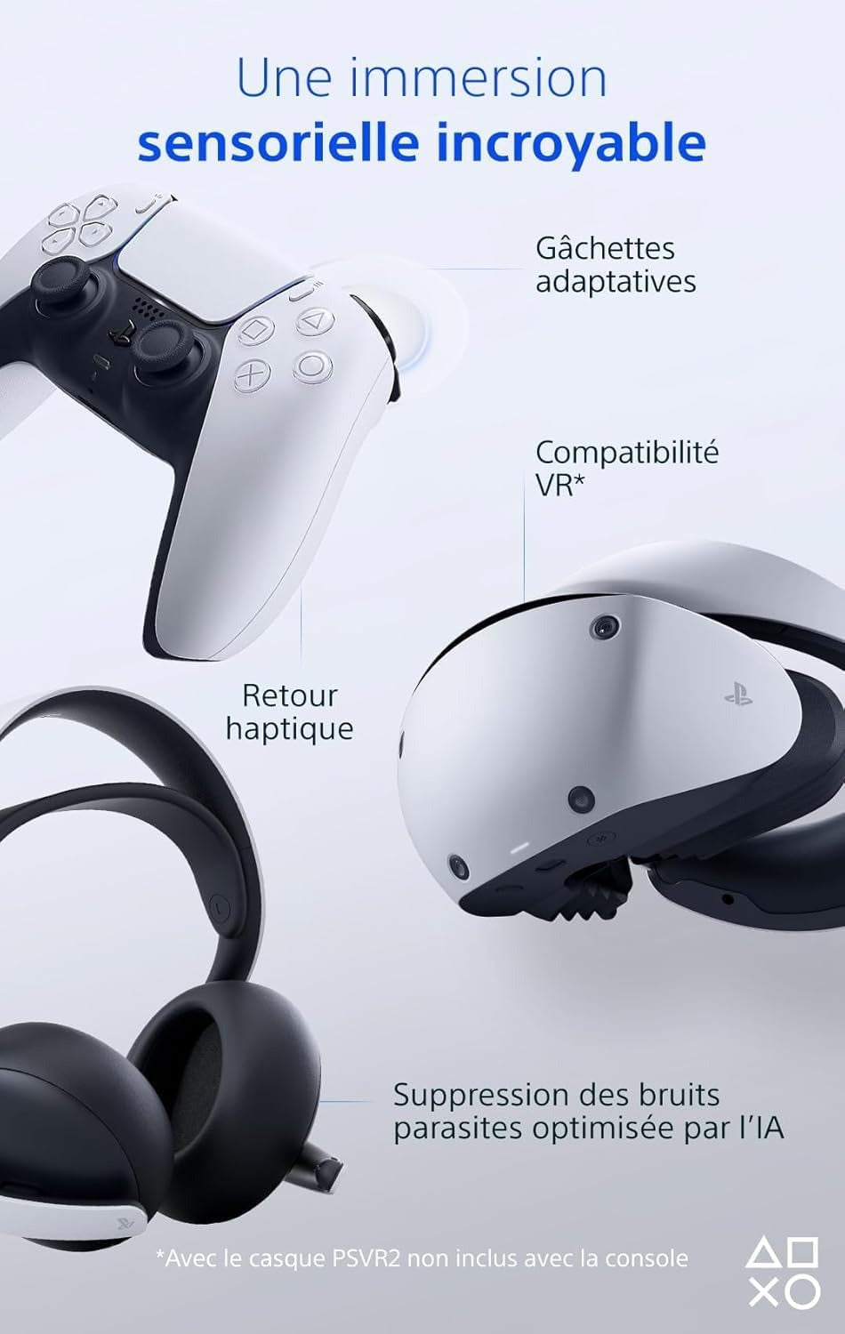 Sony Console PlayStation 5 Slim Digital avec Manette PS5 sans fil Dualsense - Blanc - Version EU