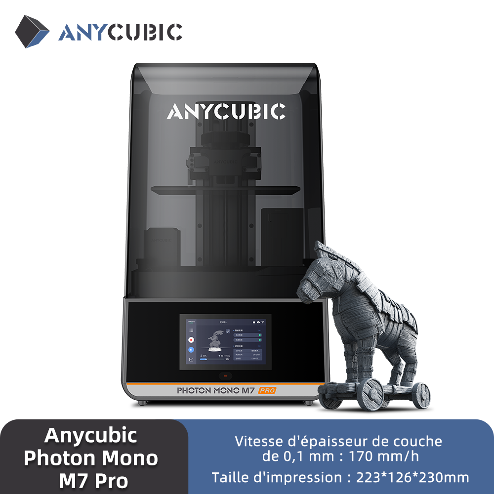 ANYCUBICPhoton Mono M7 Pro Imprimante 3D résine professionnelle 14K | Contrôle intelligent de la température | Volume d'impression 223 × 126 × 230 mm