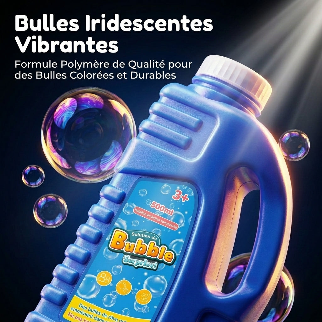 Tokky Solution Concentrée pour Bulles (500ml), Permet de préparer jusqu'à 7,5 litres, Recharge de Bulles Géantes Sûre et Non Toxique, Parfait pour les Machines à Bulles