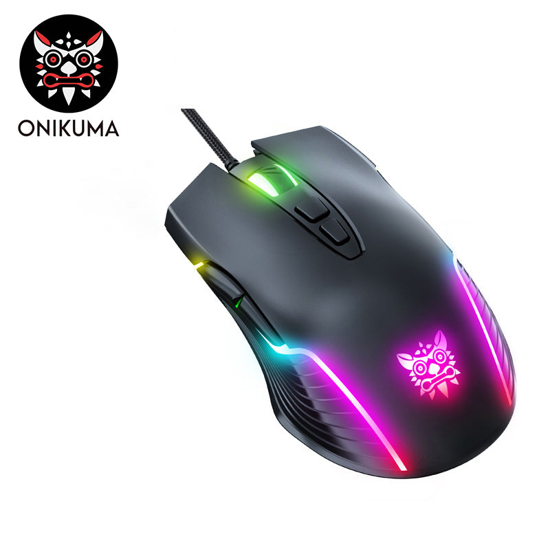 ONIKUMA CW905 Souris Filaire Silencieuse pour Gaming Et Esport, avec Boutons Mécaniques, Éclairage RGB Et Connexion USB Renforcée Pour Ordinateurs Et Ordinateurs Portables