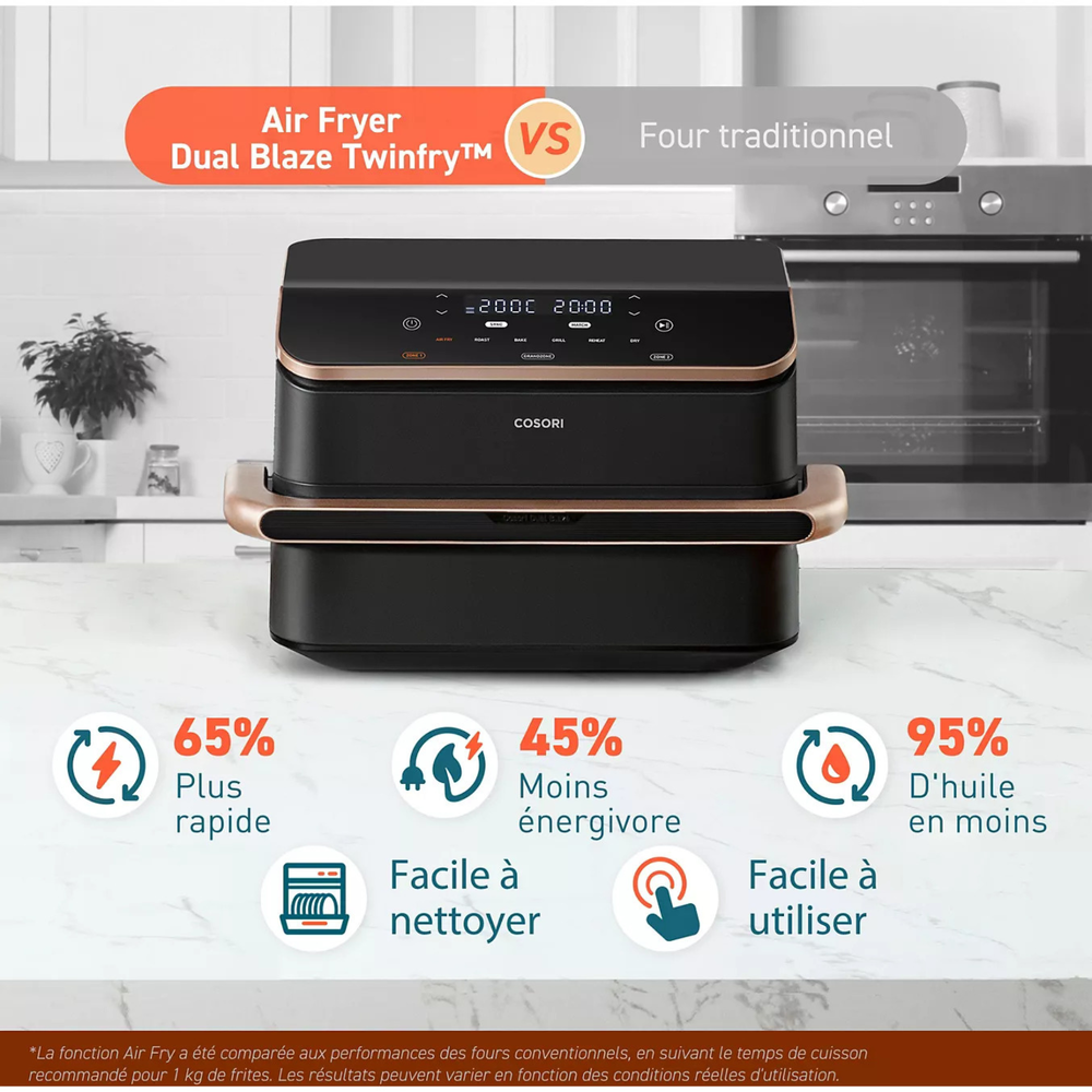 COSORI TF101S Dual Blaze Twinfry™ Friteuse à air chaud - 10 L