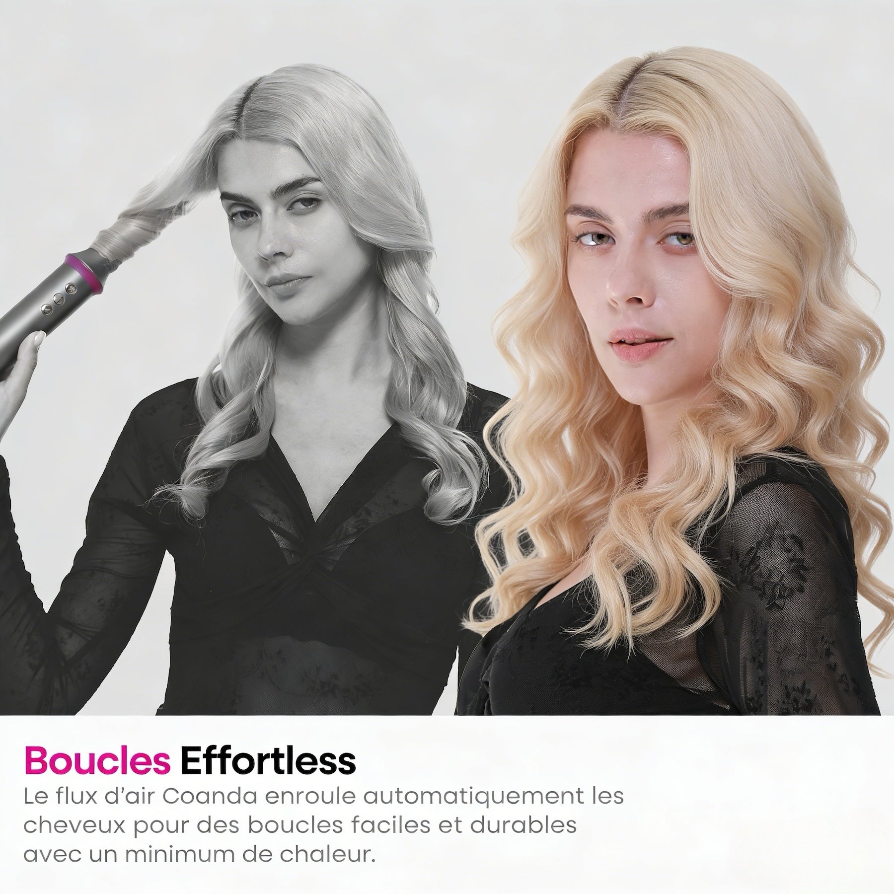 Okaydeer Air Styler avec Effet Coanda, Sèche-Cheveux Haute Vitesse 7 en 1 & Boucleur Automatique, Brosse à Air Chaud Ionique pour Séchage Rapide et Coiffage