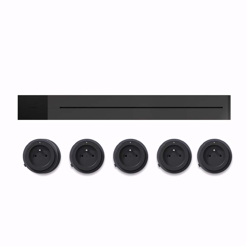 GONEO Rail de prises mural 750 mm noir