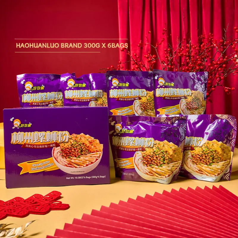 Hao Huan Luo Nouilles de riz Luosifen de Liuzhou, carton de 300 g (6 sachets) | Offre spéciale Nouvel An chinois, idée cadeau