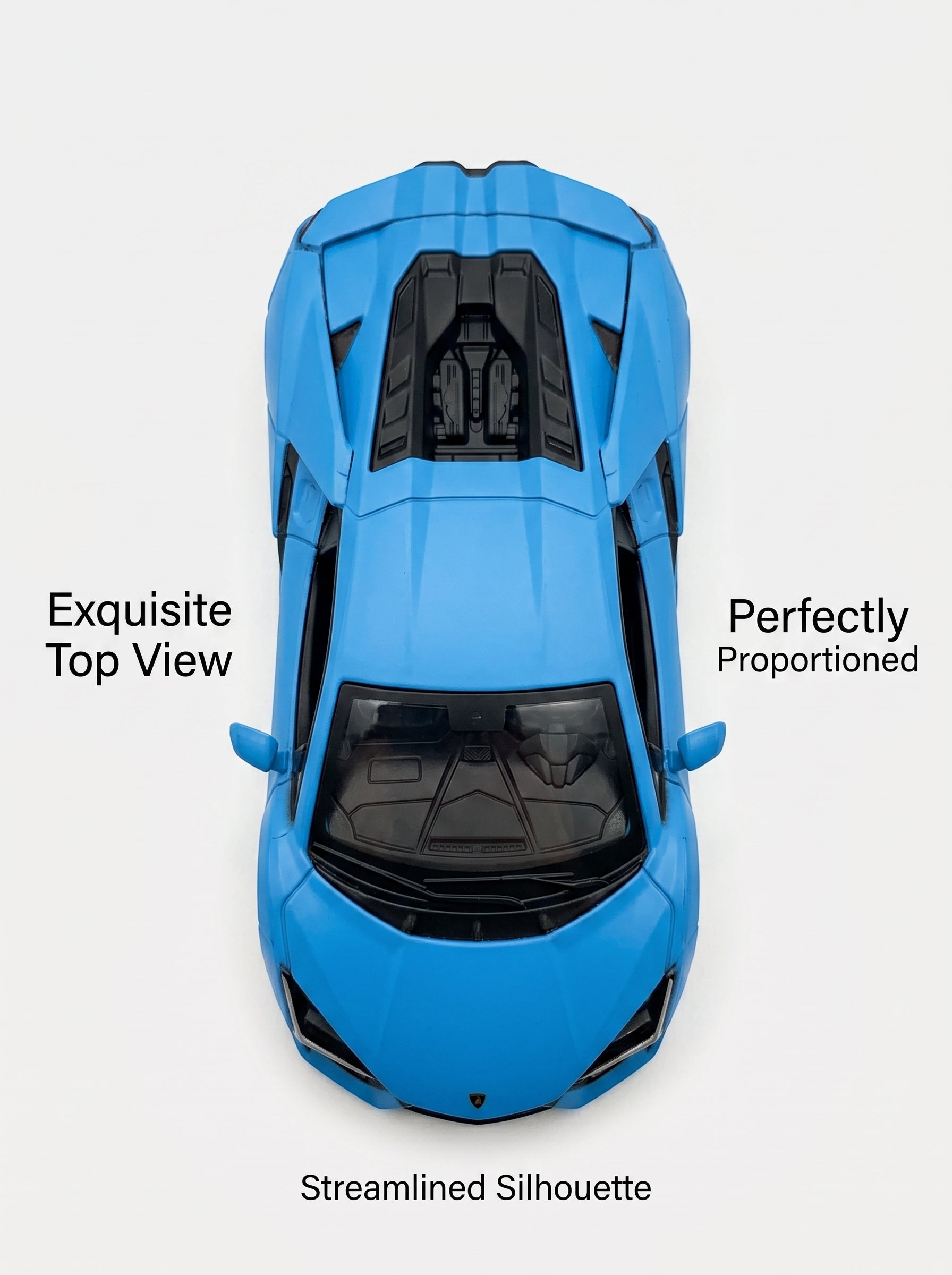 Voiture miniature 1:36 Lamborghini Revuelto, Finition bleu mat, Alliage moulé sous pression avec portes ouvrantes et action de recul, Jouet parfait pour enfants et pièce de décoration