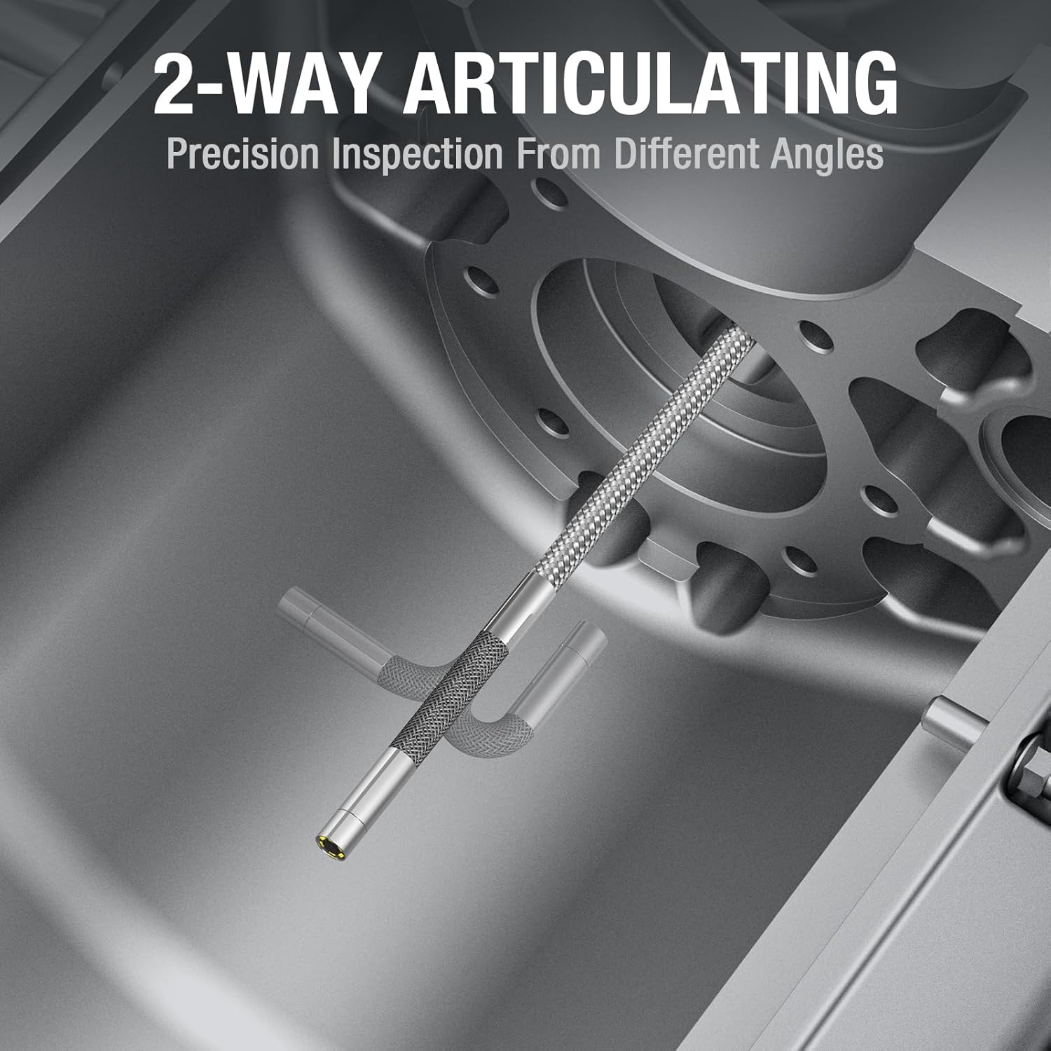 Teslong TD500 Caméra d’inspection articulée bidirectionnelle 3,9 mm avec éclairage, Endoscope à écran IPS 5 po avec sonde articulée, Caméra boroscope avec éclairages