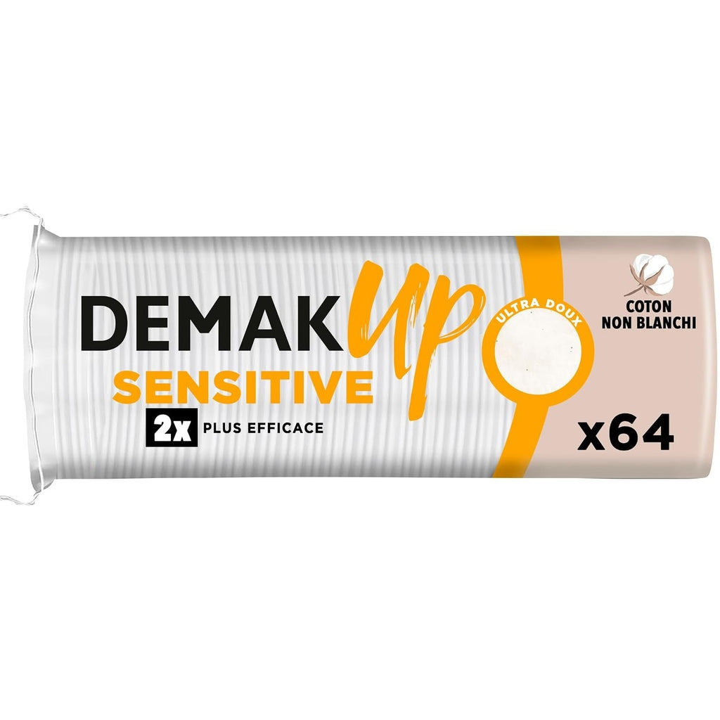 Demak'Up Sensitive Disques de Coton Ronds 64 pcs (Lot de 64 Pièces)