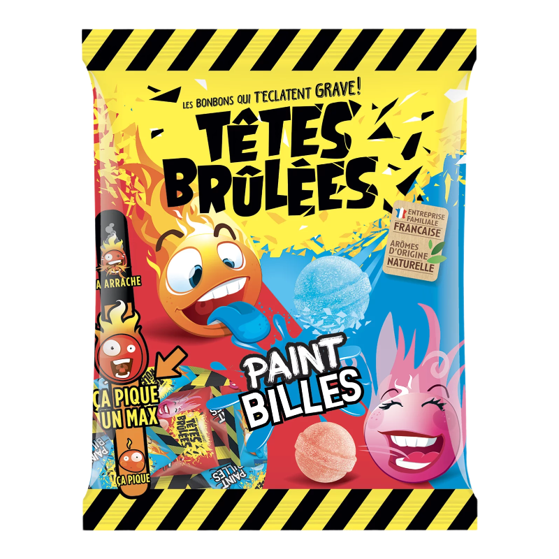 Têtes Brûlées, Sac de Bonbons Acides en Billes 135 g