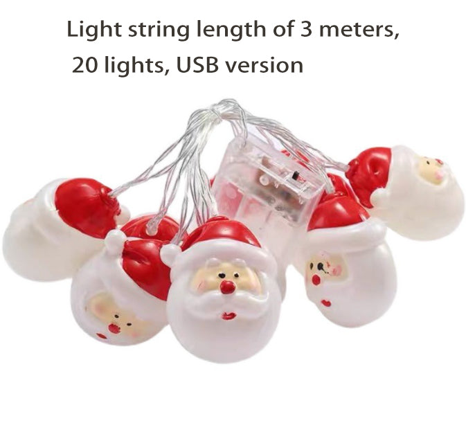 Guirlande lumineuse LED Père Noël pour décoration de sapin de Noël, atmosphère festive, idéale pour Noël