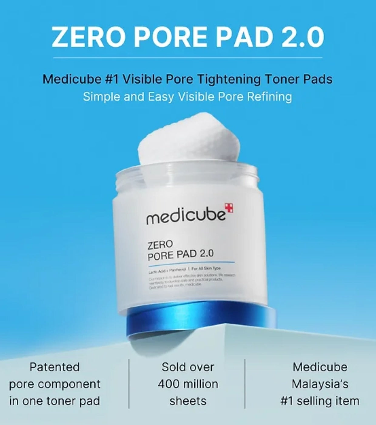MEDICUBE Zero Pore Pad 2.0 70 pcs Disques Toniques