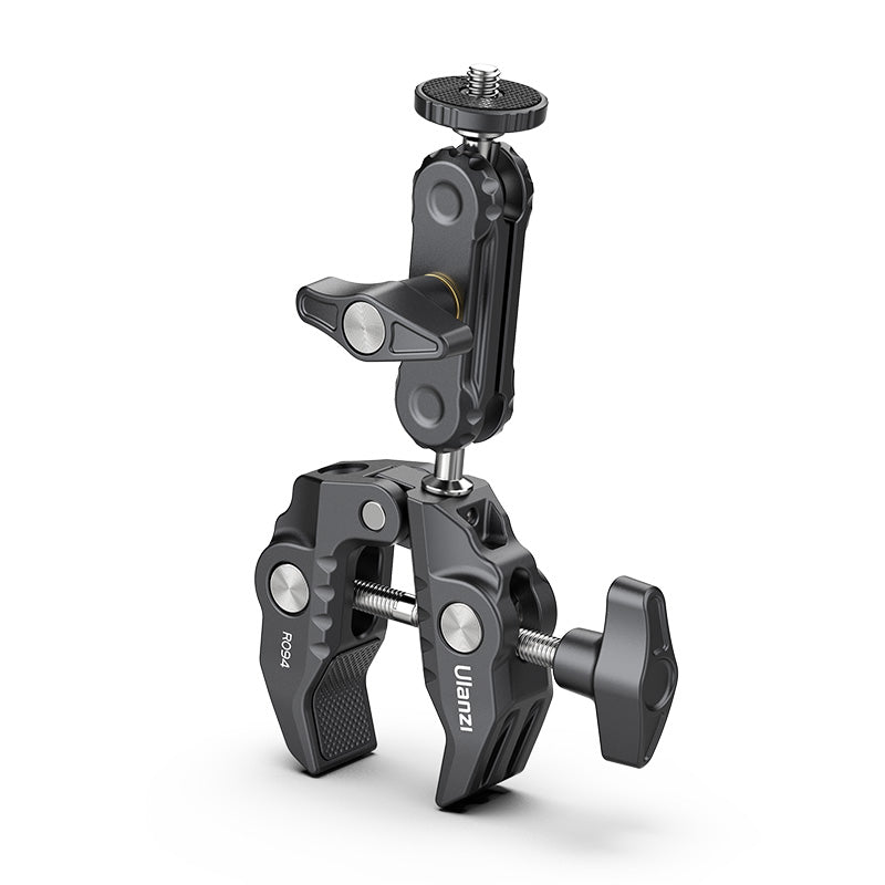 Ulanzi R094 Super pince crabe avec double rotule 360°, Bras magique avec filetage 1/4"-20 et 3/8"-16, Support pour appareils photo, éclairages vidéo LED et systèmes de stabilisation (Ronin-M/MX, MOVI)