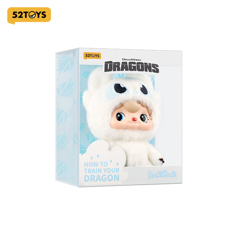 52TOYS POUKAPOUKA Comment entraîner son dragon Pendentif poupée en peluche en vinyle Co-brandé Light Fury Ornement de bureau tendance sous licence Cadeau d'anniversaire pour collectionneurs