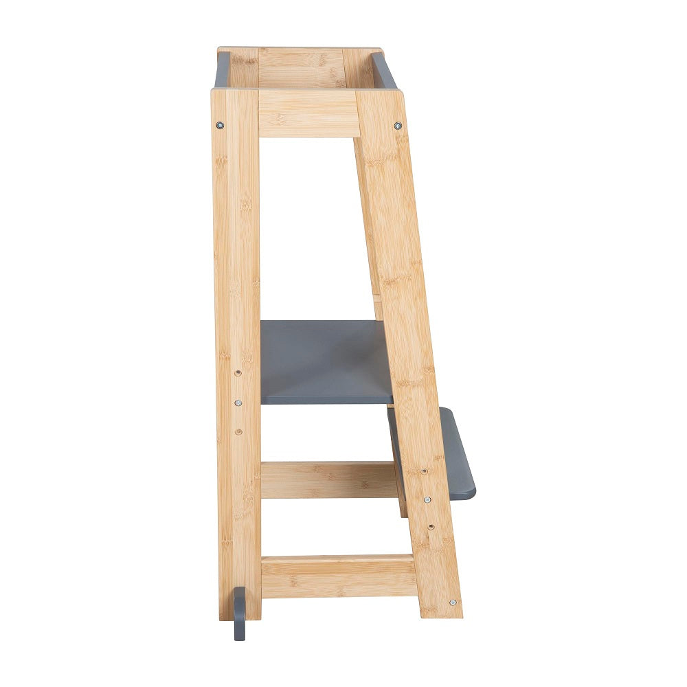 roba Tour d'apprentissage en bois bicolore (Anthracite & bambou / certifié FSC)