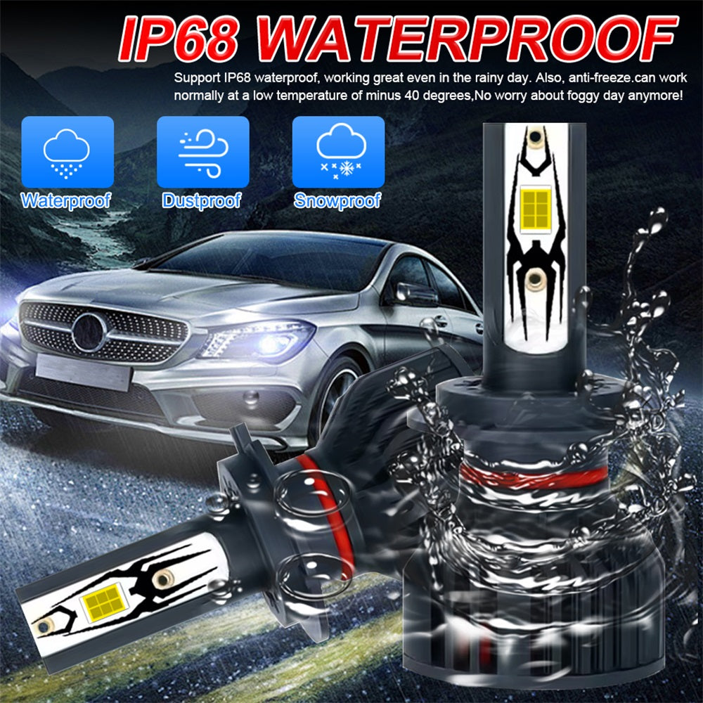 ENdureLite H7 H4 H11 H1 9005 9006 9012 Ampoules LED de phare pour voiture, 6000K blanc froid, 17000 lm, luminosité 300 %, puces CSP, système de refroidissement efficace, Plug & Play, lot de 2